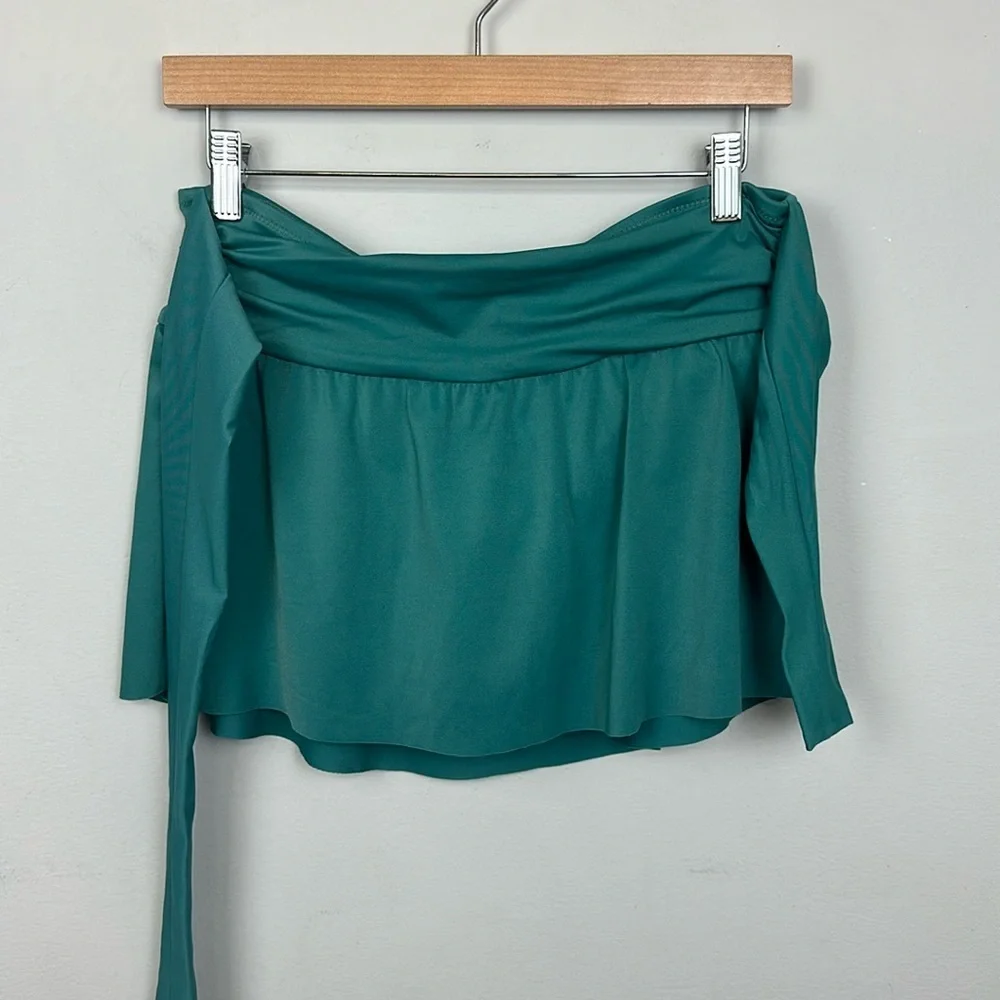 NWOT J.Crew Belted Swim Skirt Bottoms Teal Sz S